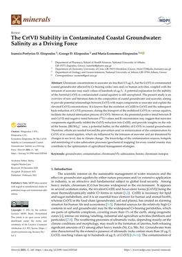 The Cr(VI) Stability in Contaminated Coastal Groundwater: Salinity As a Driving Force