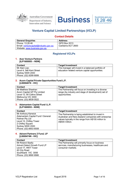 VCLP Partnership List