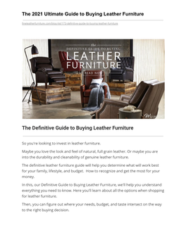 The Definitive Guide to Buying Leather Furniture