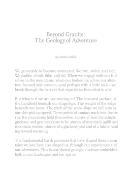 Beyond Granite: the Geology of Adventure