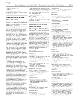 Federal Register / Vol. 62, No. 219 / Thursday, November 13, 1997 / Notices 60917