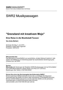 SWR2 Musikpassagen
