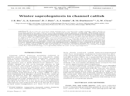 Winter Saprolegniosis in Channel Catfish