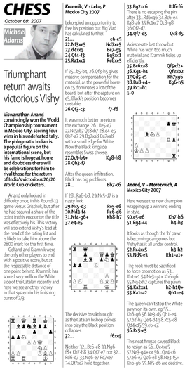 Triumphant Return Awaits Victorious Vishy