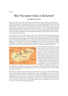 Was the Paper Made in Bohemia? by Aleš Kolodrubec