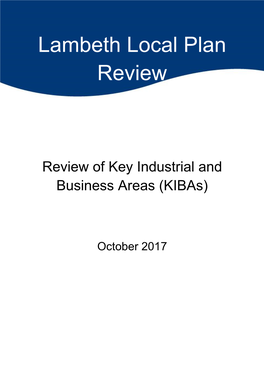 Review of Key Industrial and Business Areas (Kibas) Lambeth Local Plan Review