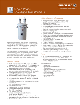 Single-Phase Pole-Type Transformers