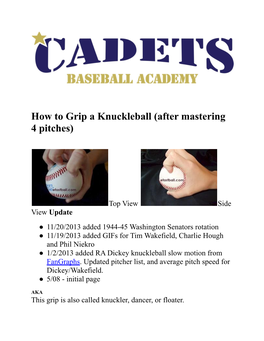 How to Grip a Knuckle Ball.Docx