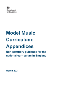 Model Music Curriculum Appendices