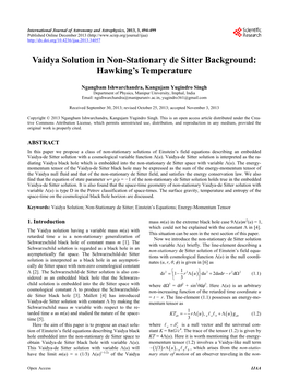 Vaidya Solution in Non-Stationary De Sitter Background: Hawking's