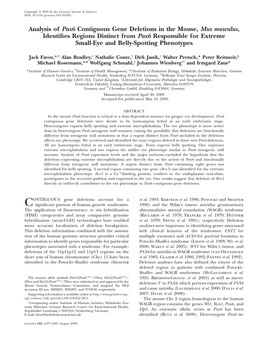 Analysis of Pax6 Contiguous Gene Deletions in the Mouse