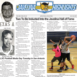 Two to Be Inducted Into the Javelina Hall of Fame Former Texas A&I Athletes Grande Valley