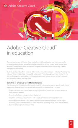 Adobe Creative Cloud for Enterprise Overview