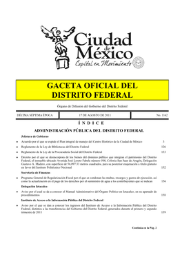 Gaceta Oficial Del Distrito Federal