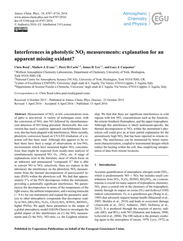 Interferences in Photolytic NO2 Measurements: Explanation for an Apparent Missing Oxidant?