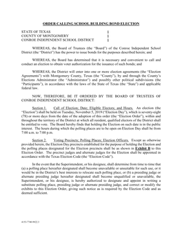 Election Order”), Within and Throughout the Territory of the District at Which All Resident, Qualified Electors of the District Shall Be Entitled to Vote