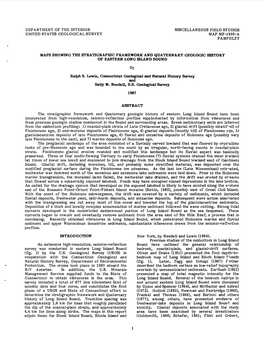 Ralph S. Lewis, Connecticut Geological and Natural History Survey and Sauy W