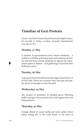 Timeline of Gezi Protests