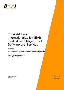 (EAI): Evaluation of Major Email Software and Services