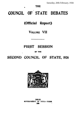 Council of State Debates