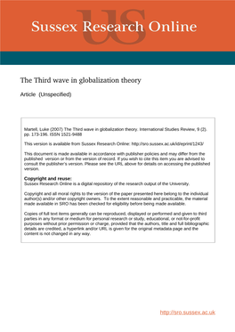 The Third Wave in Globalization Theory