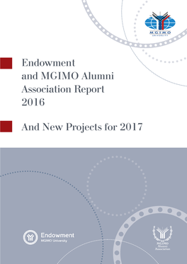 Endowment and MGIMO Alumni Association Report 2016 and New