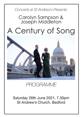 Carolyn Sampson & Joseph Middleton a Century of Song