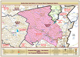 Free State North West Proposed Main Seat / Sub District Within The