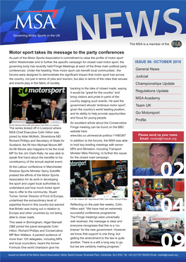 Motor Sport Takes Its Message to the Party Conferences