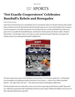 Not Exactly Cooperstown' Celebrates Baseball's Rebels and Renegades