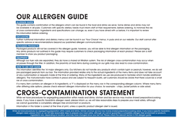 Our Allergen Guide Cross-Contamination