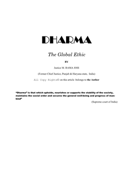 DHARMA the Global Ethic