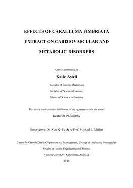 Effects of Caralluma Fimbriata Extract On