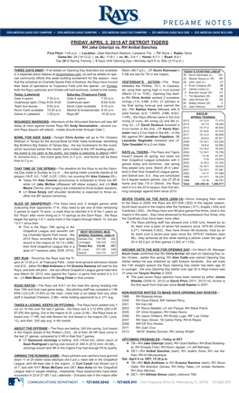 FRIDAY, APRIL 3, 2015 at DETROIT TIGERS RH Jake Odorizzi Vs