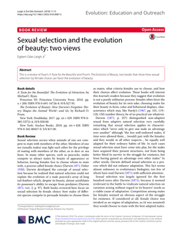 Sexual Selection and the Evolution of Beauty: Two Views Egbert Giles Leigh Jr*