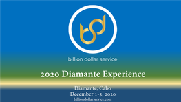 2020 Diamante Experience