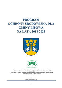 Program Ochrony Środowiska Dla Gminy Lipowa Na Lata 2018-2025