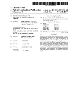 (12) Patent Application Publication (10) Pub. No.: US 2010/0292090 A1 Nakamura Et Al