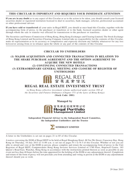 Regal Real Estate Investment Trust