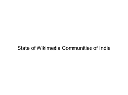 State of Wikimedia Communities of India
