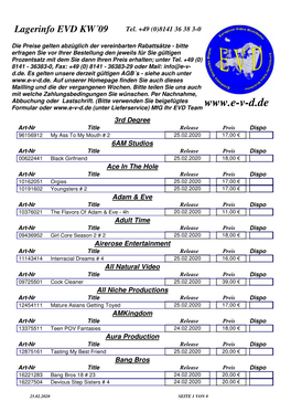 Lagerinfo KW´09 (25.02.2020)