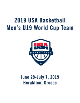 2019 USA Basketball Men's U19 World Cup Team