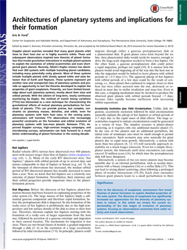 Architectures of Planetary Systems and Implications for Their Formation