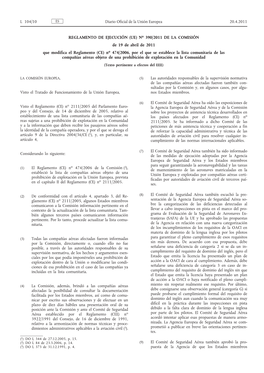 No 390/2011 De La Comisión, De 19 De Abril De 2011, Que Modifica El