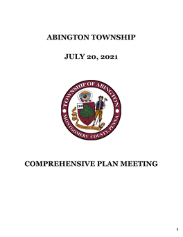 Abington Township July 20, 2021 Comprehensive Plan