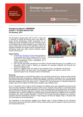 Emergency Appeal Burundi: Population Movement