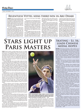 Stars Light up Paris Masters