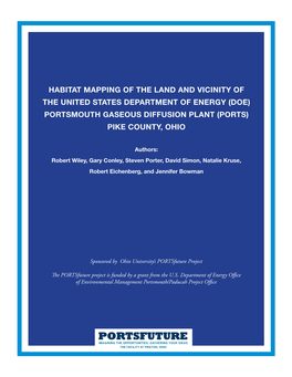 Habitat Mapping of the Land and Vicinity of the United States Department of Energy (Doe) Portsmouth Gaseous Diffusion Plant (Ports) Pike County, Ohio
