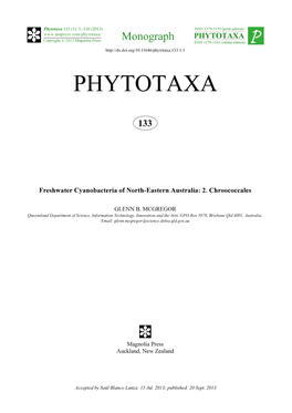 Freshwater Cyanobacteria of North-Eastern Australia: 2