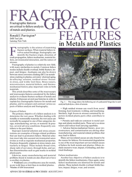 Features Are Critical to Failure Analysis of Metals and Plastics